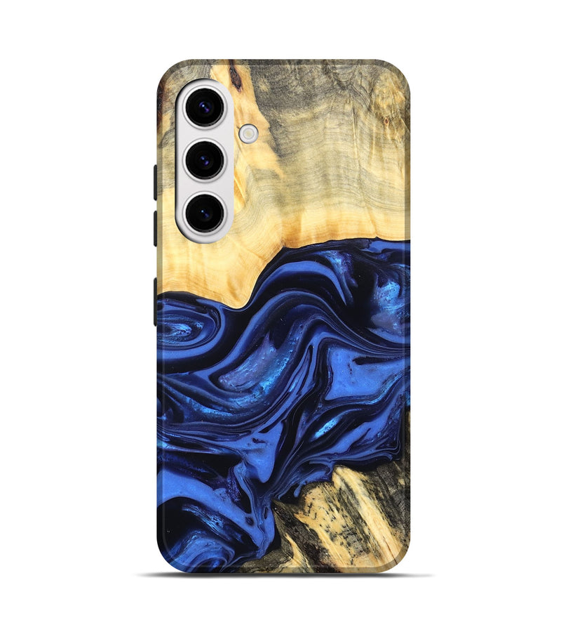 Galaxy S25 Wood Live Edge Phone Case - Leann (Blue, 822974)