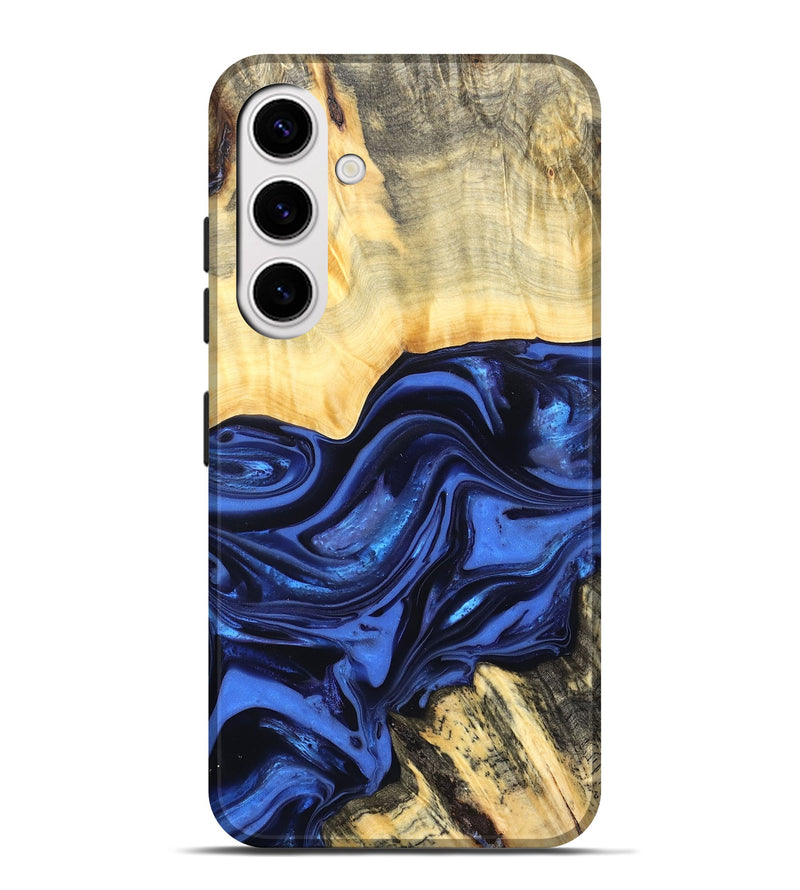 Galaxy S25 Plus Wood Live Edge Phone Case - Leann (Blue, 822974)