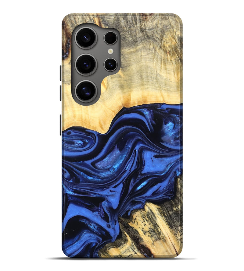 Galaxy S25 Ultra Wood Live Edge Phone Case - Leann (Blue, 822974)
