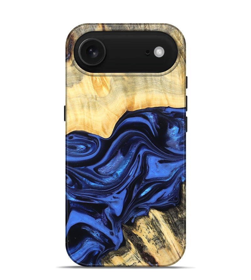 iPhone 17 Air Wood Live Edge Phone Case - Leann (Blue, 822974)