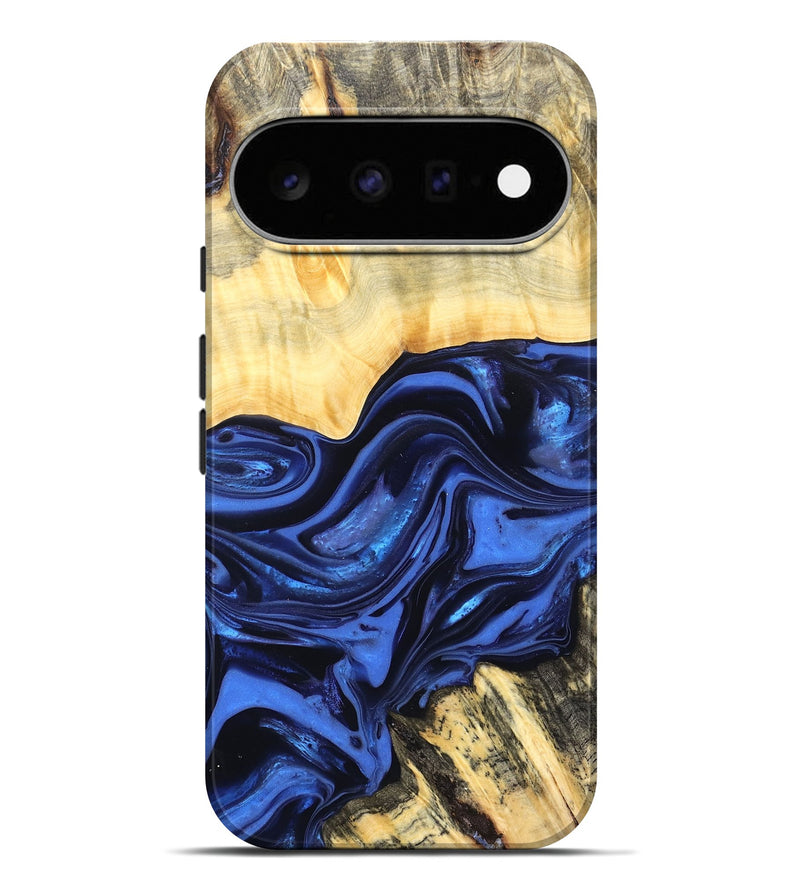 Pixel 11 Pro XL Wood Live Edge Phone Case - Leann (Blue, 822974)