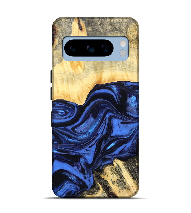 Pixel 8 Pro Wood Live Edge Phone Case - Leann (Blue, 822974)