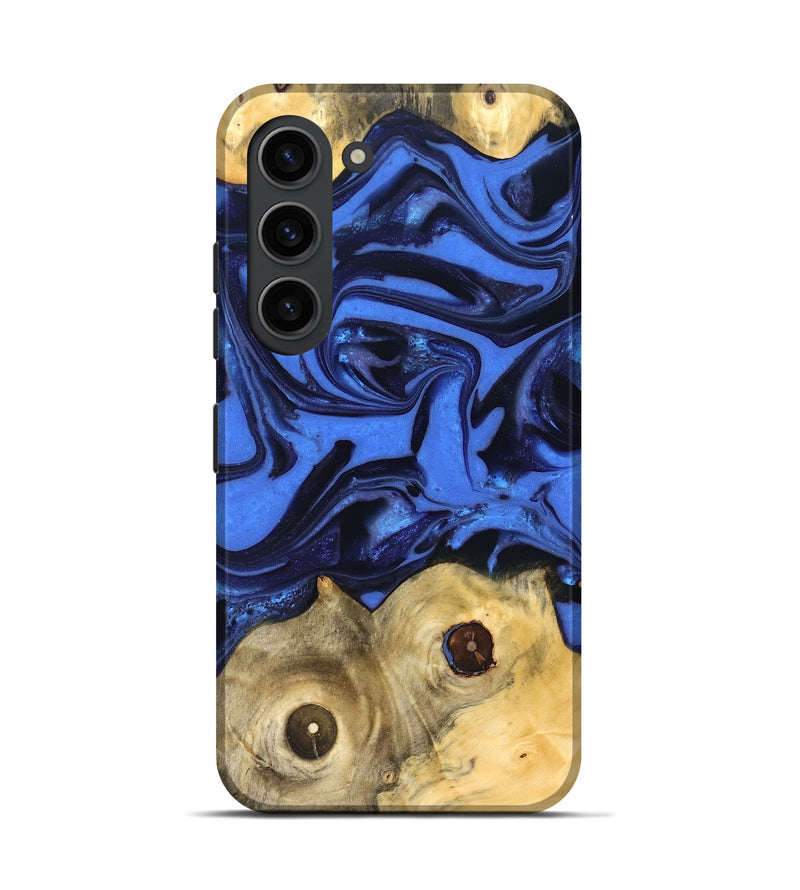Galaxy S23 Wood Live Edge Phone Case - Jo (Blue, 822975)