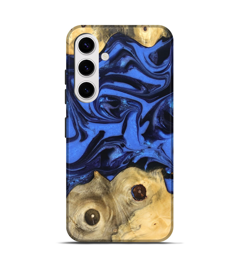 Galaxy S25 Wood Live Edge Phone Case - Jo (Blue, 822975)