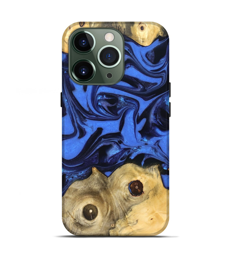 iPhone 13 Pro Wood Live Edge Phone Case - Jo (Blue, 822975)