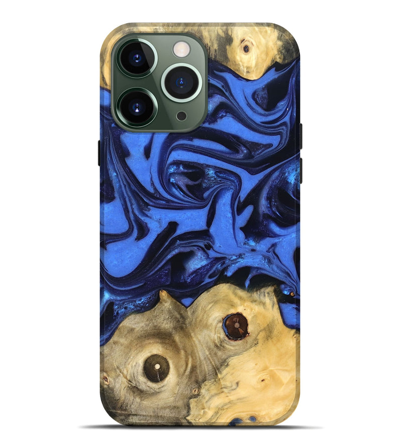 iPhone 13 Pro Max Wood Live Edge Phone Case - Jo (Blue, 822975)