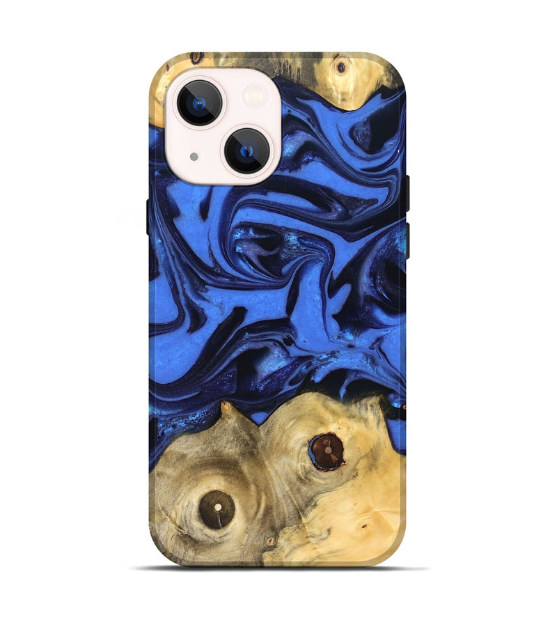 iPhone 14 Wood Live Edge Phone Case - Jo (Blue, 822975)