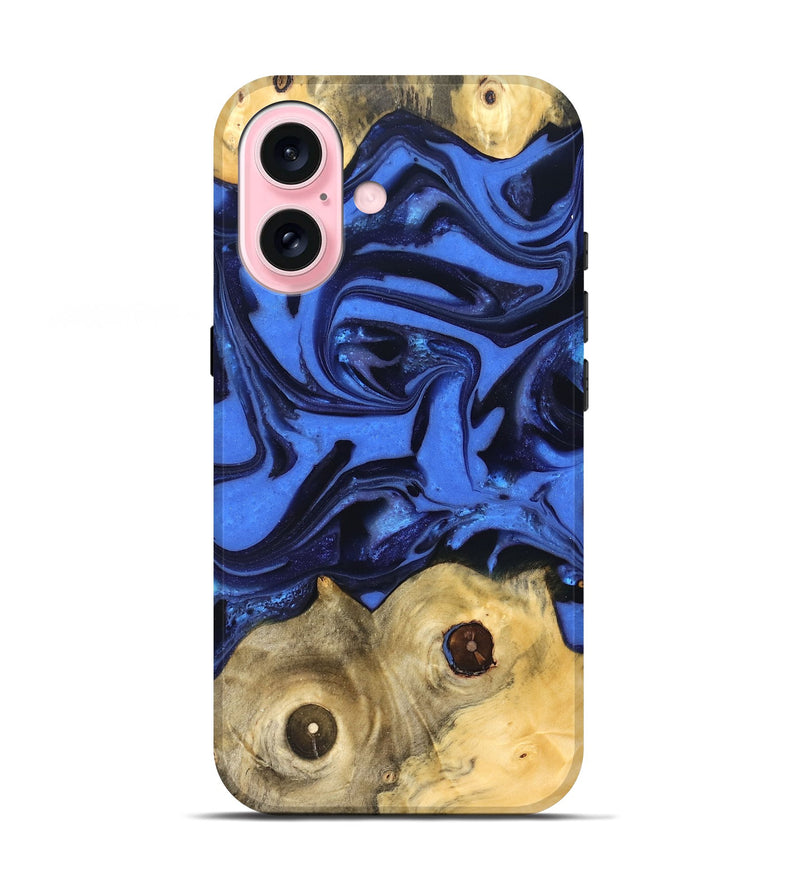 iPhone 17 Wood Live Edge Phone Case - Jo (Blue, 822975)