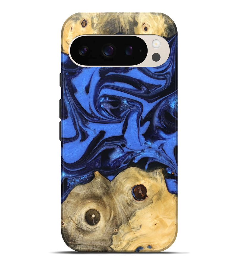 Pixel 10 Pro XL Wood Live Edge Phone Case - Jo (Blue, 822975)