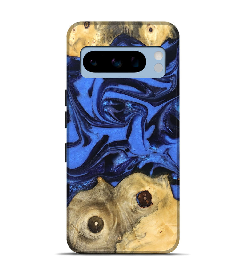 Pixel 8 Pro Wood Live Edge Phone Case - Jo (Blue, 822975)