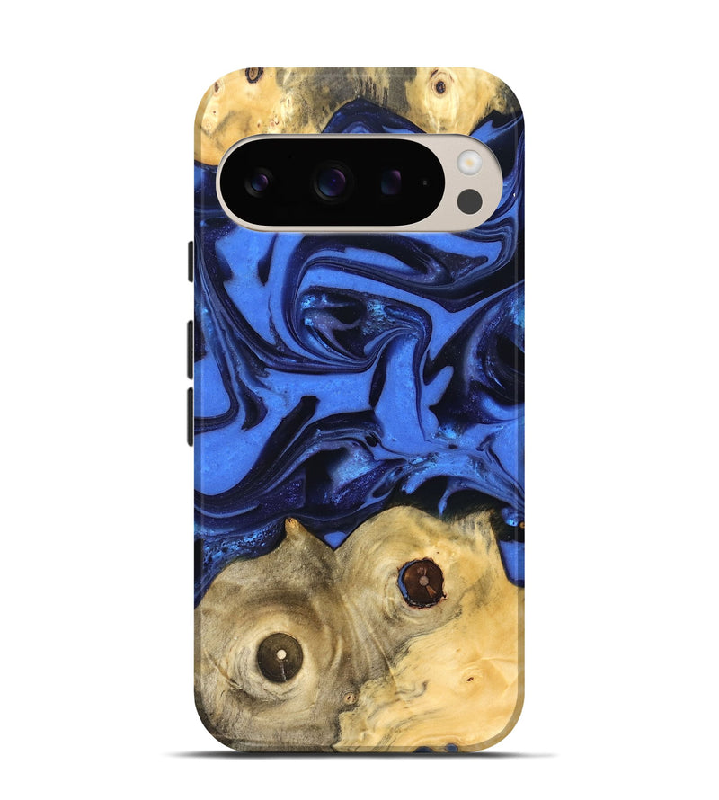 Pixel 9 Pro Wood Live Edge Phone Case - Jo (Blue, 822975)