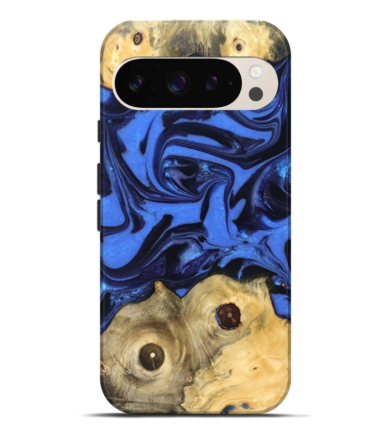 Pixel 9 Pro XL Wood Live Edge Phone Case - Jo (Blue, 822975)
