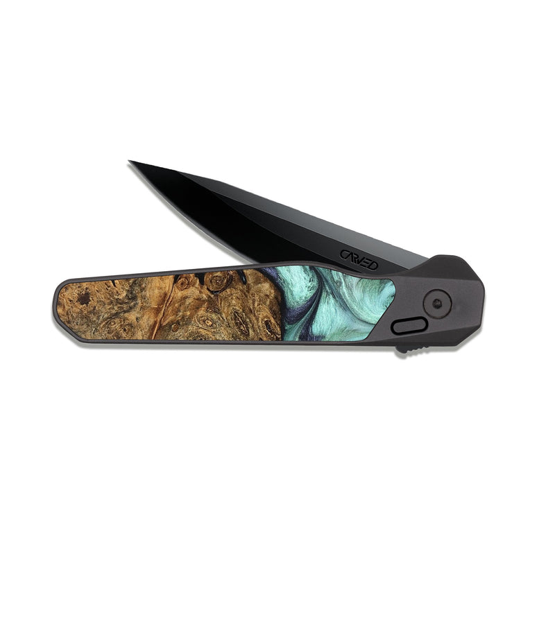 EDC Dark Slate Wood Pocket Knife - Karyme (Green, 822984)
