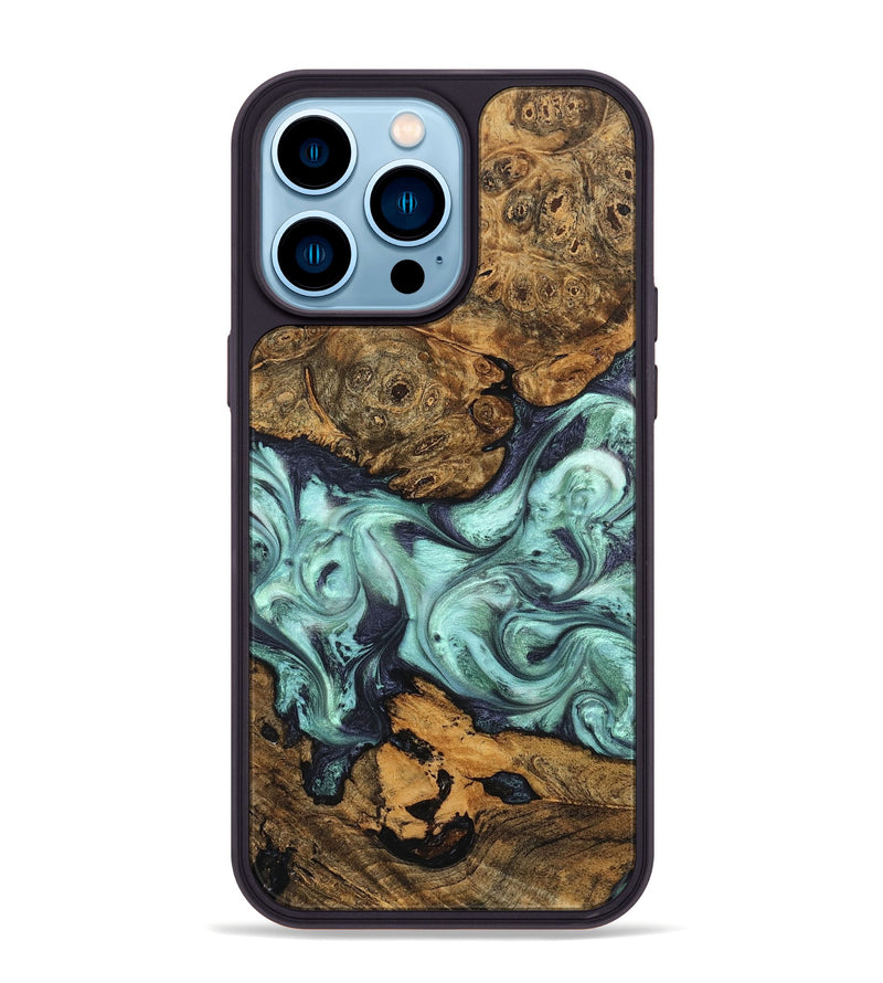 iPhone 14 Pro Max Wood Phone Case - Karyme (Green, 822984)