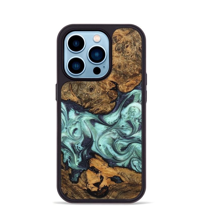 iPhone 14 Pro Wood Phone Case - Karyme (Green, 822984)