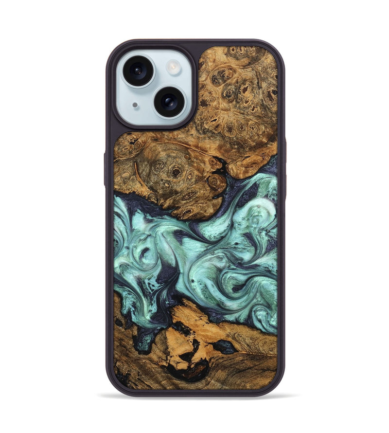 iPhone 15 Wood Phone Case - Karyme (Green, 822984)