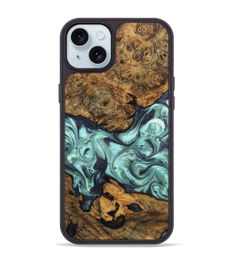 iPhone 15 Plus Wood Phone Case - Karyme (Green, 822984)