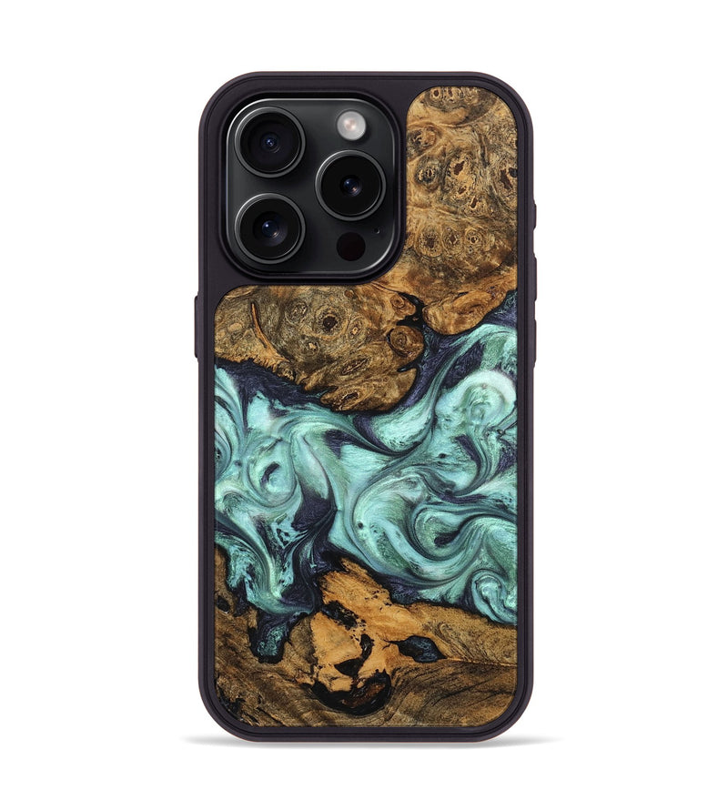 iPhone 15 Pro Wood Phone Case - Karyme (Green, 822984)