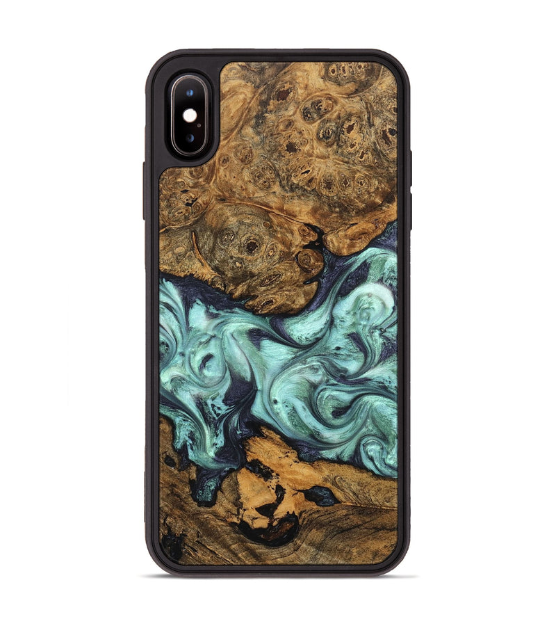 iPhone Xs Max Wood Phone Case - Karyme (Green, 822984)