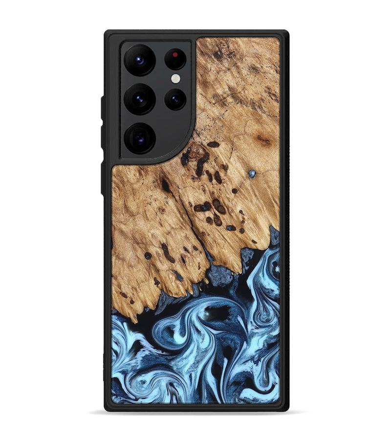 Galaxy S22 Ultra Wood Phone Case - Jesiah (Blue, 822994)