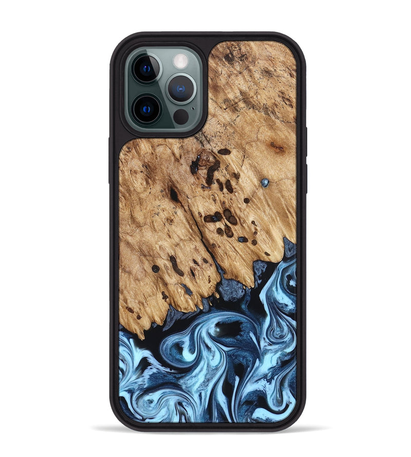 iPhone 12 Pro Max Wood Phone Case - Jesiah (Blue, 822994)