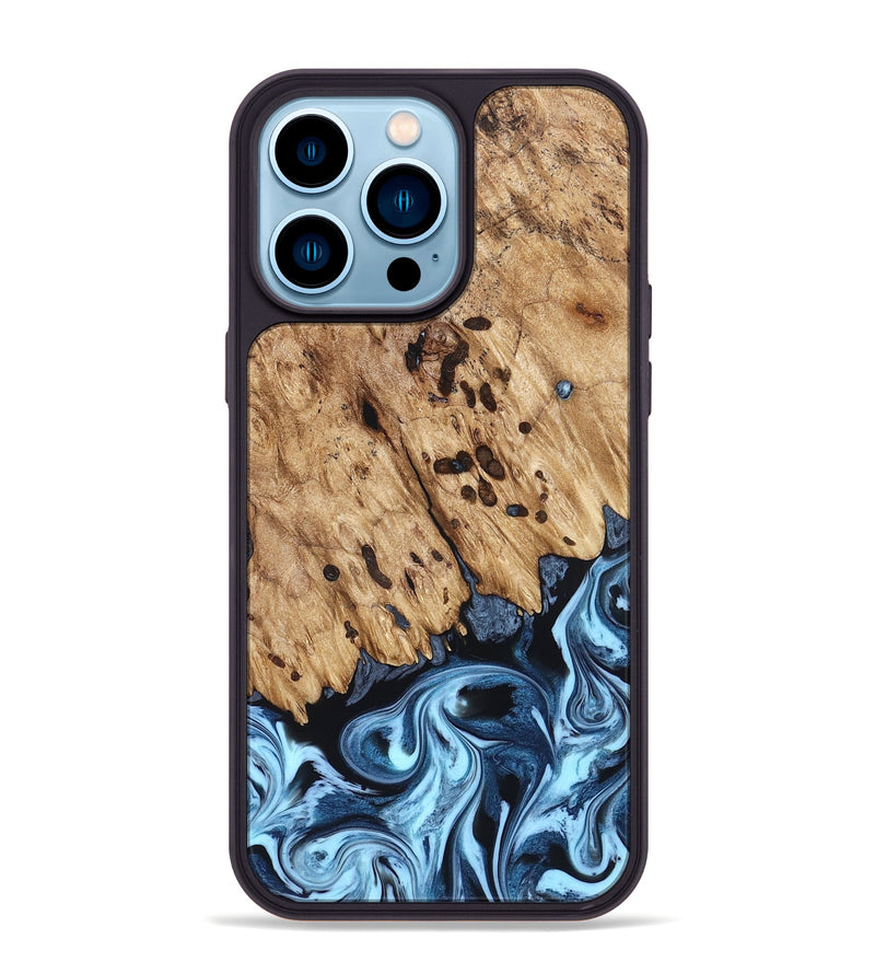 iPhone 14 Pro Max Wood Phone Case - Jesiah (Blue, 822994)