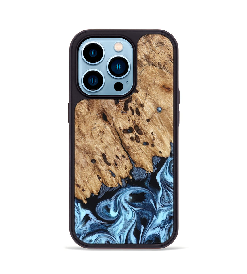 iPhone 14 Pro Wood Phone Case - Jesiah (Blue, 822994)