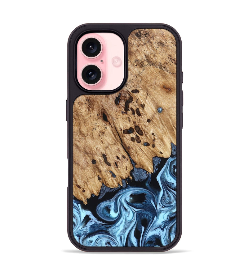 iPhone 16 Wood Phone Case - Jesiah (Blue, 822994)