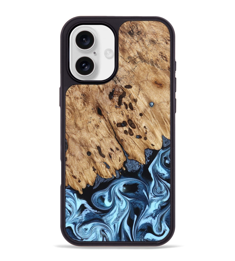 iPhone 16 Plus Wood Phone Case - Jesiah (Blue, 822994)