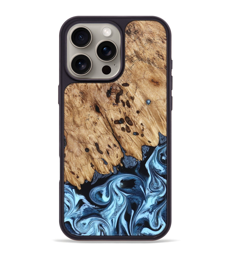 iPhone 16 Pro Max Wood Phone Case - Jesiah (Blue, 822994)