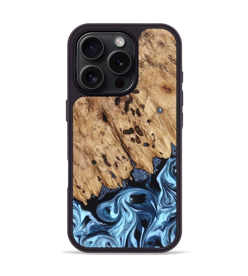 iPhone 16 Pro Wood Phone Case - Jesiah (Blue, 822994)