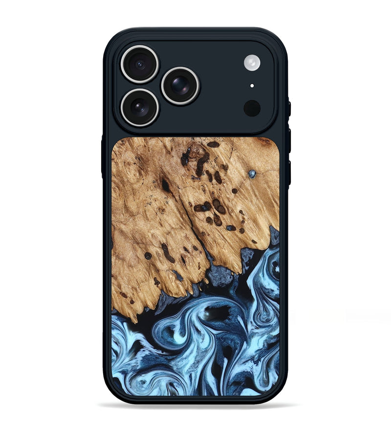 iPhone 17 Pro Max Wood Phone Case - Jesiah (Blue, 822994)