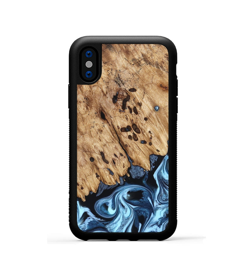 iPhone Xs Wood Phone Case - Jesiah (Blue, 822994)
