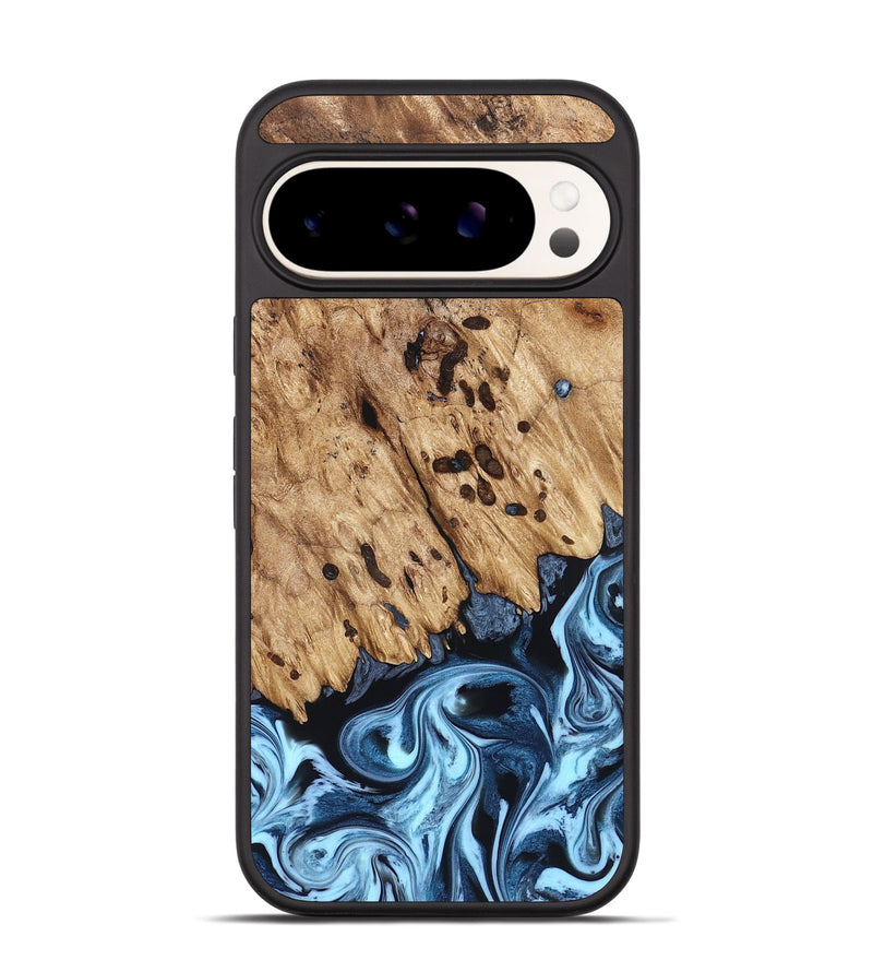 Pixel 9 Pro Wood Phone Case - Jesiah (Blue, 822994)