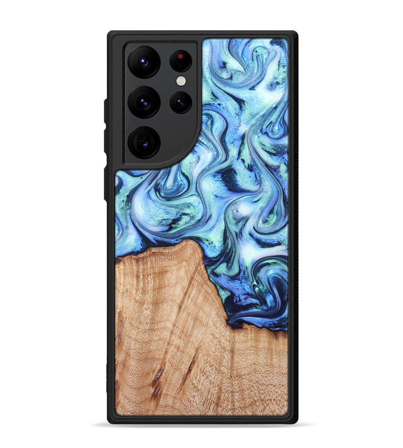 Galaxy S22 Ultra Wood Phone Case - Myles (Blue, 822995)