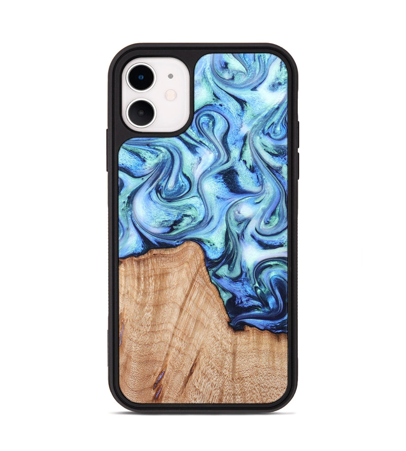 iPhone 11 Wood Phone Case - Myles (Blue, 822995)