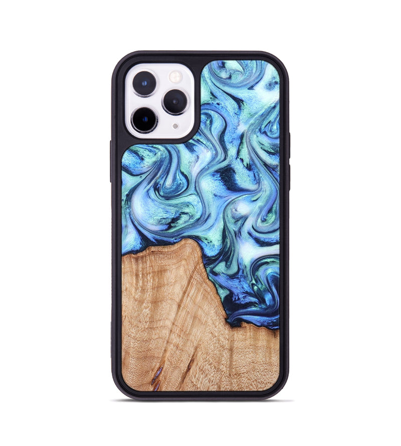 iPhone 11 Pro Wood Phone Case - Myles (Blue, 822995)