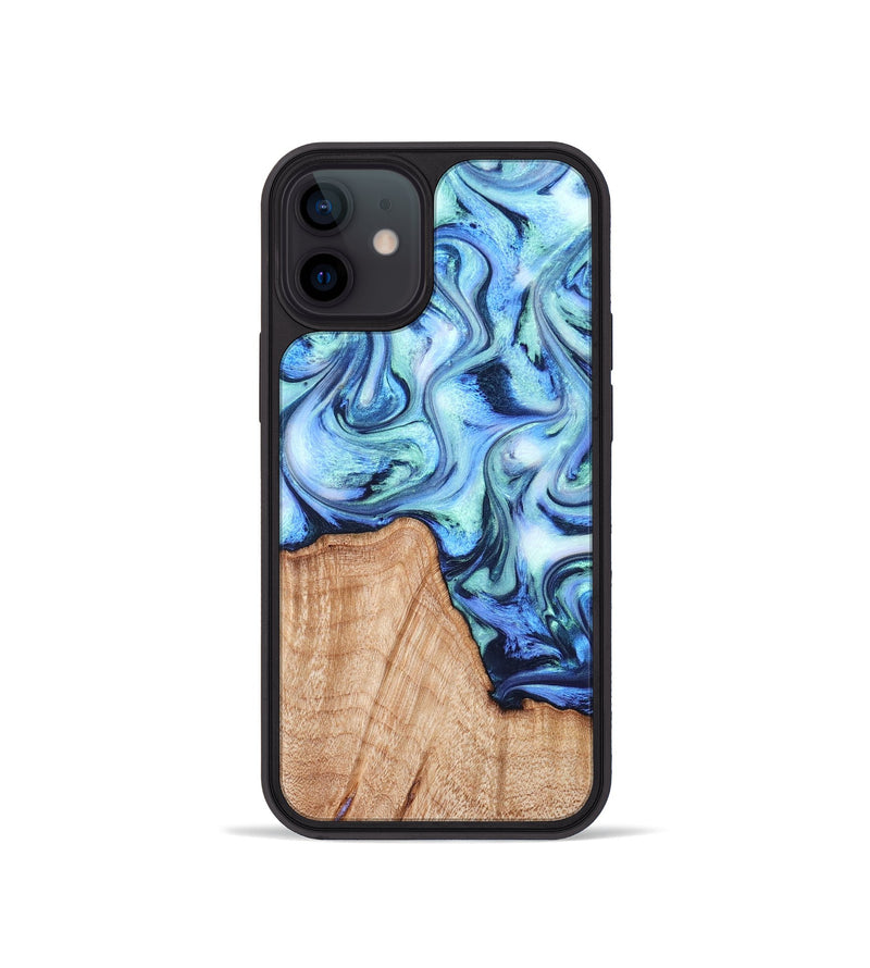 iPhone 12 mini Wood Phone Case - Myles (Blue, 822995)