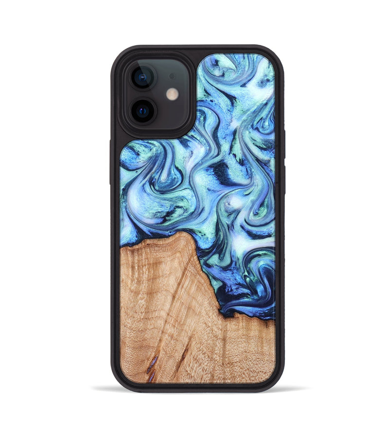 iPhone 12 Wood Phone Case - Myles (Blue, 822995)