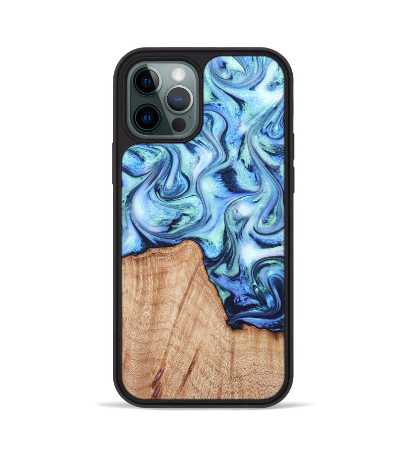 iPhone 12 Pro Wood Phone Case - Myles (Blue, 822995)
