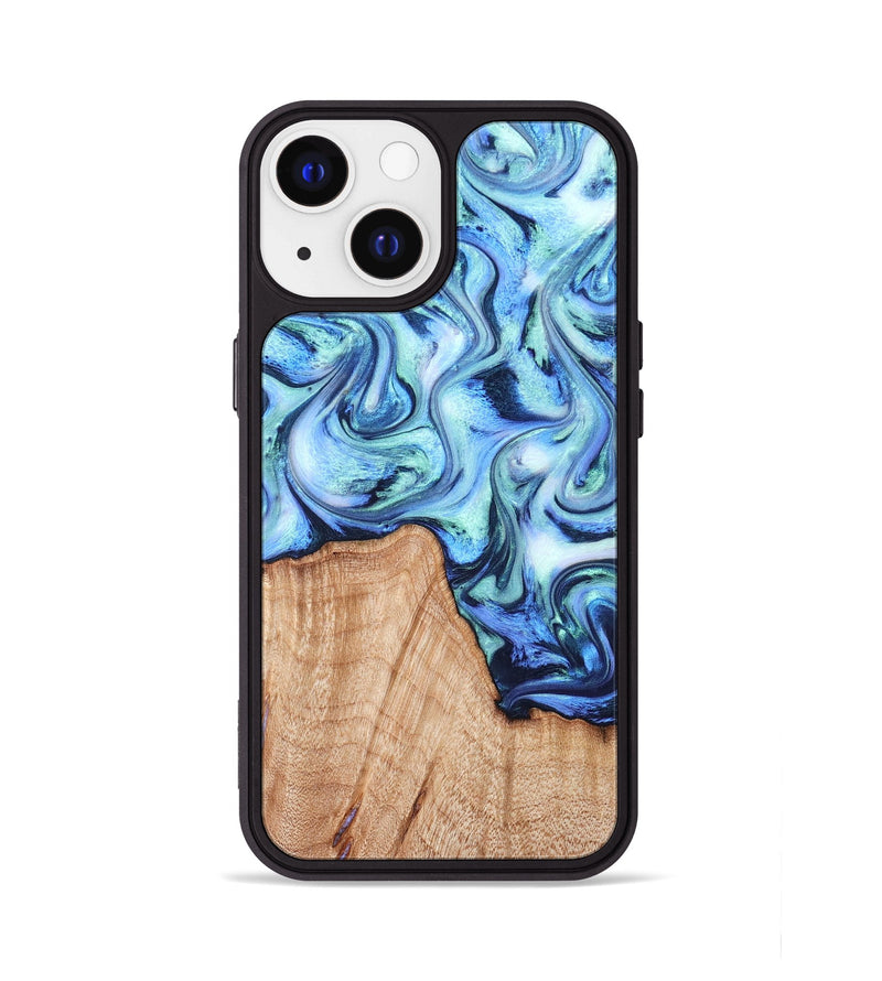 iPhone 13 Wood Phone Case - Myles (Blue, 822995)