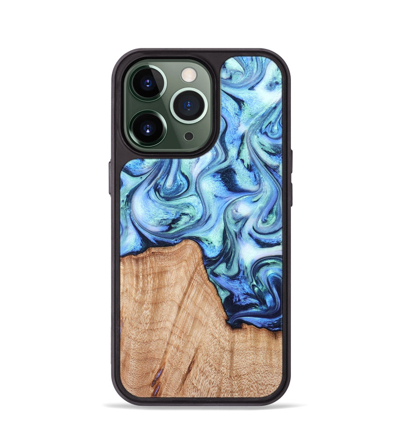 iPhone 13 Pro Wood Phone Case - Myles (Blue, 822995)