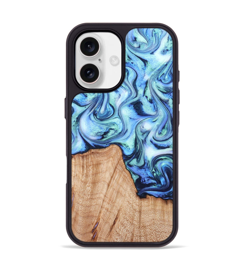 iPhone 17 Wood Phone Case - Myles (Blue, 822995)