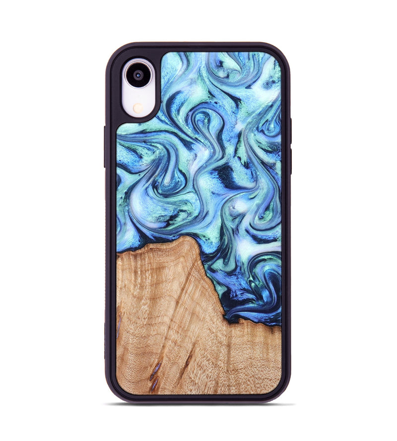 iPhone Xr Wood Phone Case - Myles (Blue, 822995)