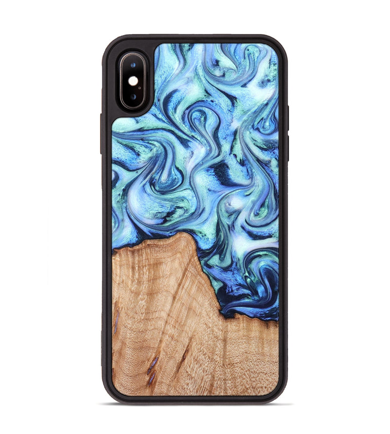 iPhone Xs Max Wood Phone Case - Myles (Blue, 822995)