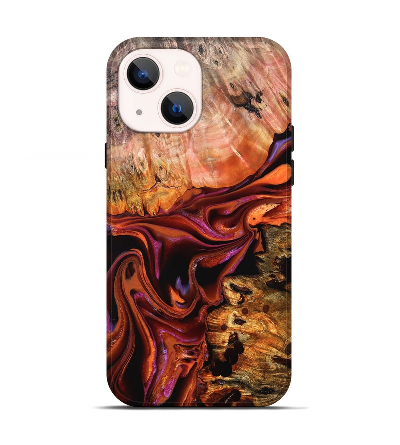 iPhone 13 Wood Live Edge Phone Case - Dash (Red, 823043)