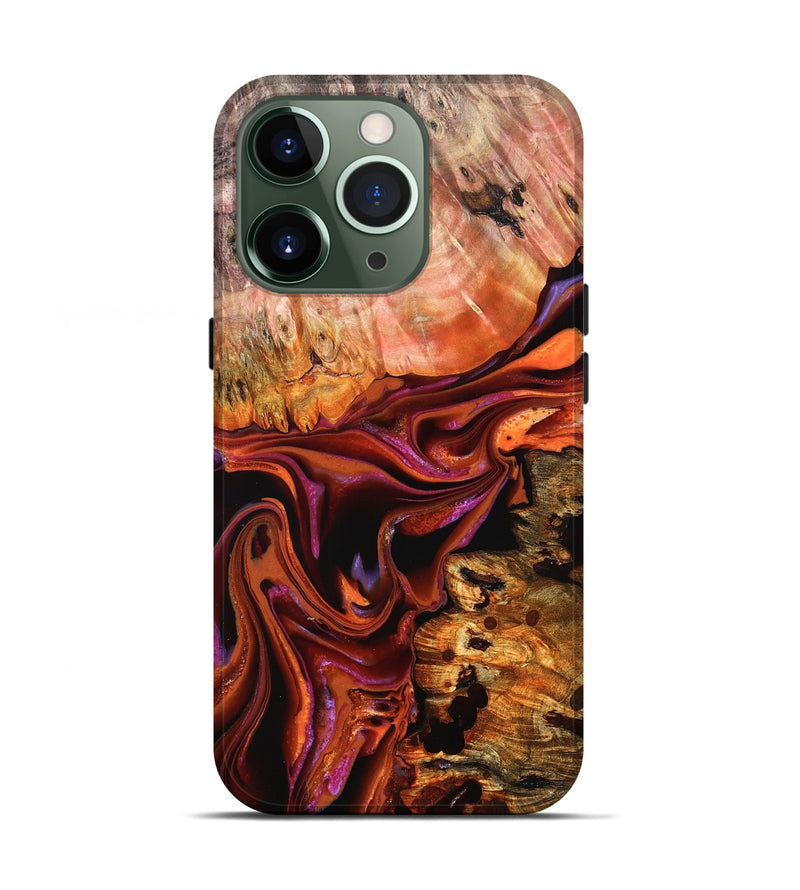 iPhone 13 Pro Wood Live Edge Phone Case - Dash (Red, 823043)