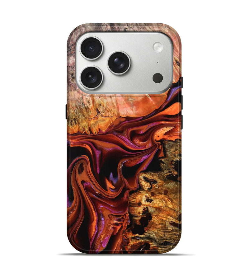 iPhone 17 Pro Wood Live Edge Phone Case - Dash (Red, 823043)