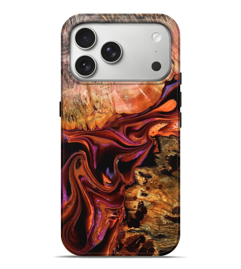 iPhone 17 Pro Max Wood Live Edge Phone Case - Dash (Red, 823043)