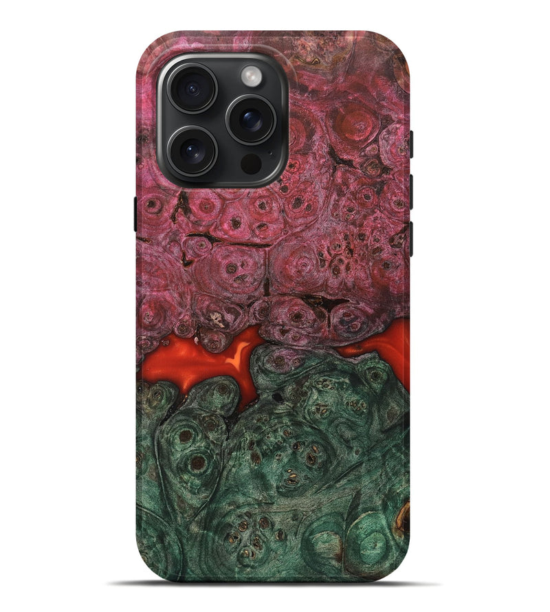 iPhone 16 Pro Max Wood Live Edge Phone Case - Gerhard (Red, 823044)